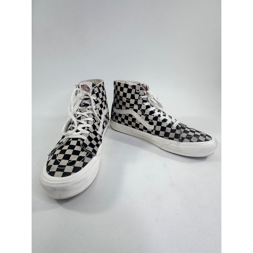 Vans Sk8-Hi Checkerboard Black White High Top Sneakers Mens 10.5 Womens 12